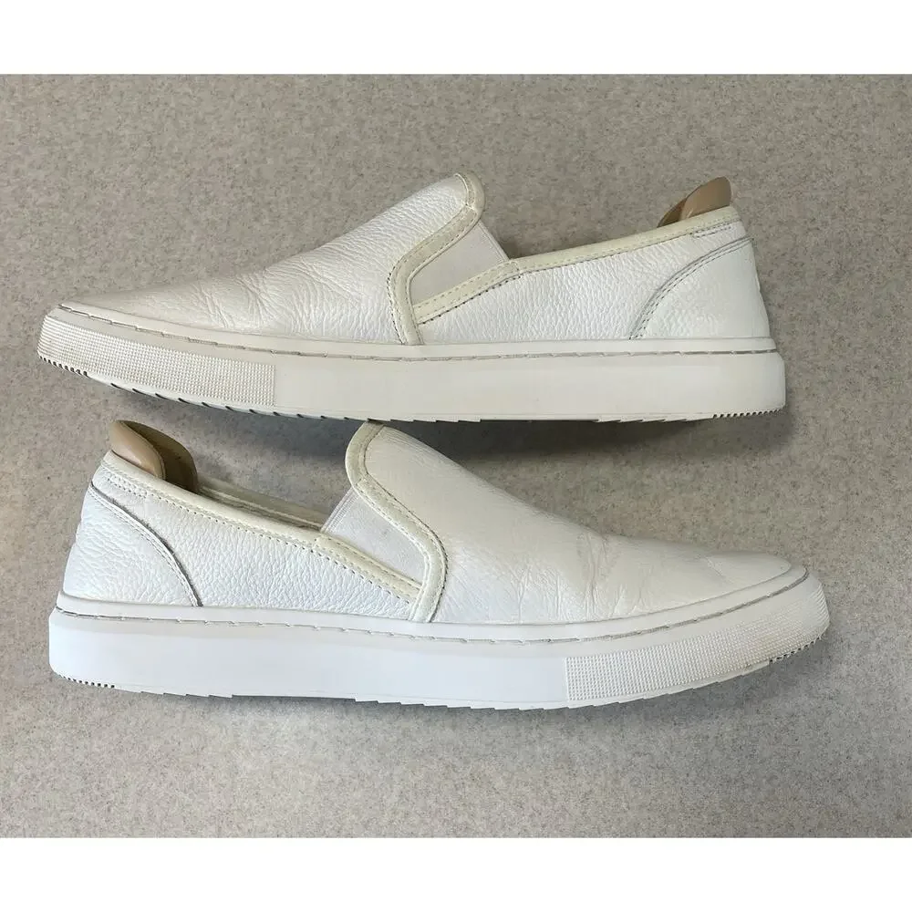 UGG Woman's Size 10 Alameda 1130779 White Cream Low Top Slip On Leather Sneaker